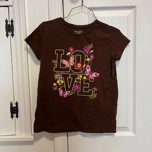 The Children's Place Brown Tee with Butterfly and Floral Print